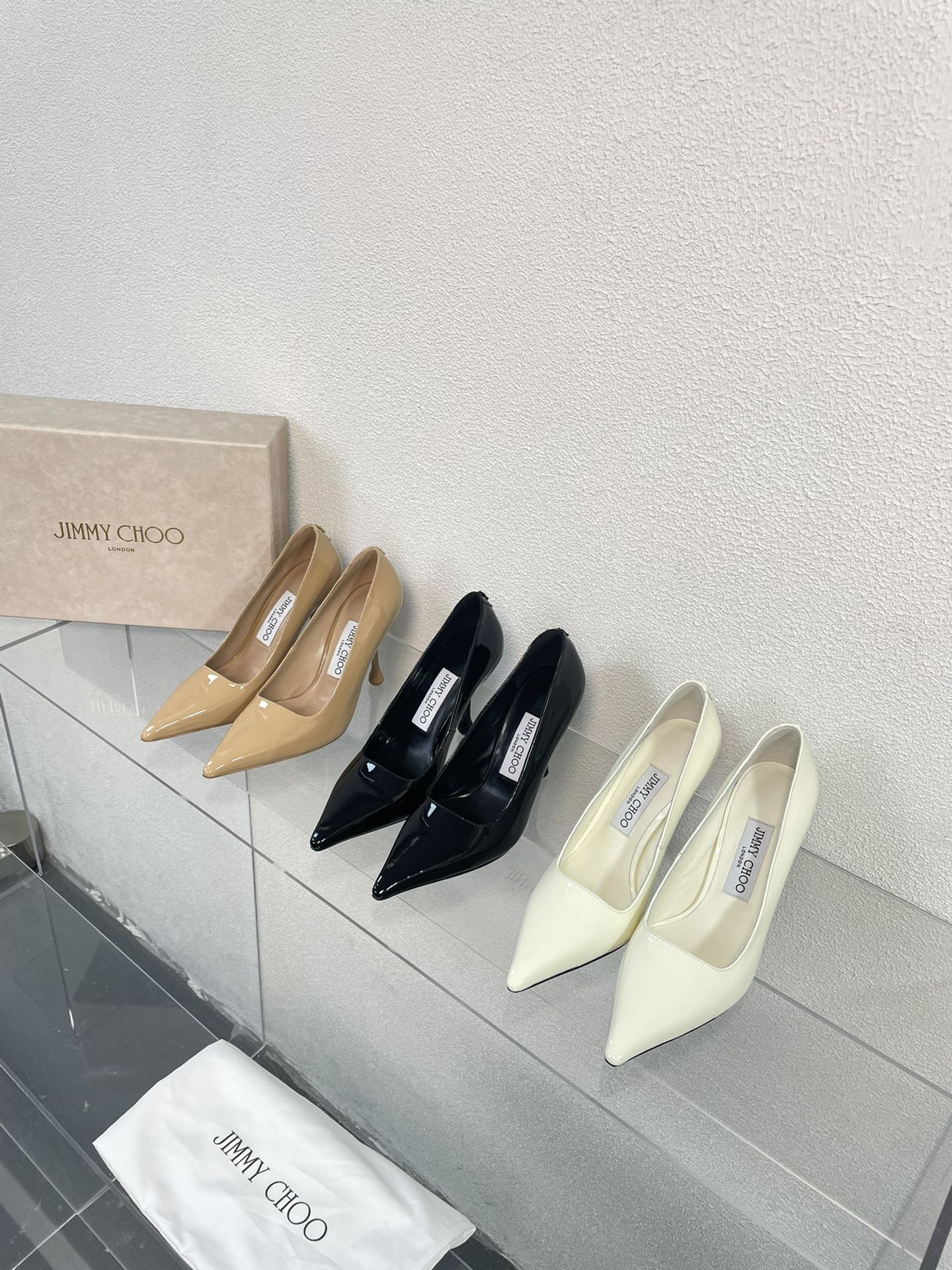 [TOP] Jimmy Choo Calfskin Patent Leather High Heels - 3 Colors