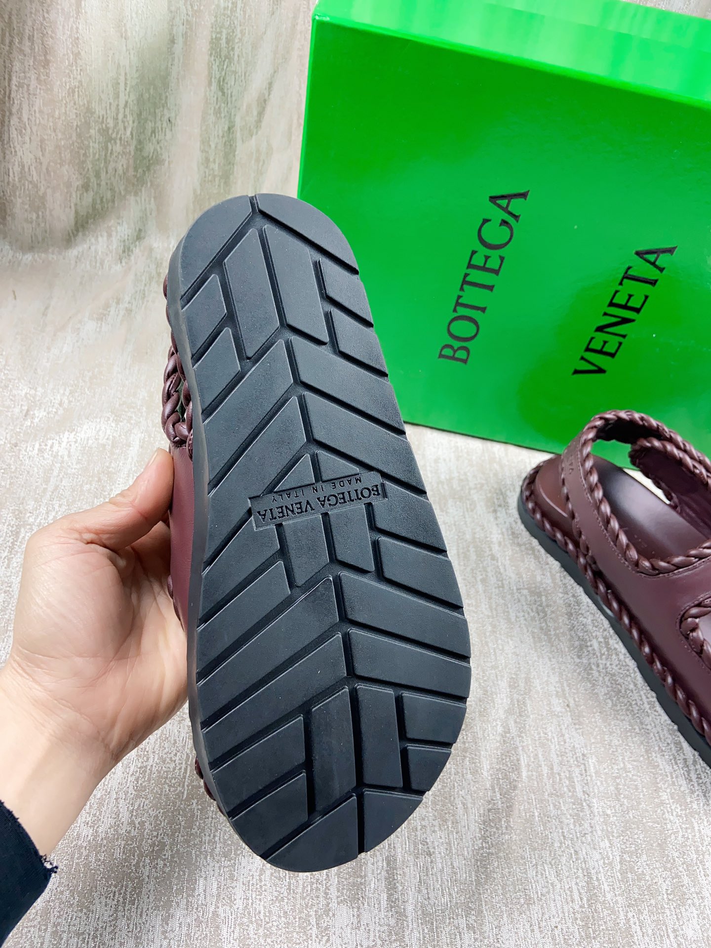 [TOP] Bottega Veneta BV Calfskin Woven Upper Roman Sandals - 2 Colour