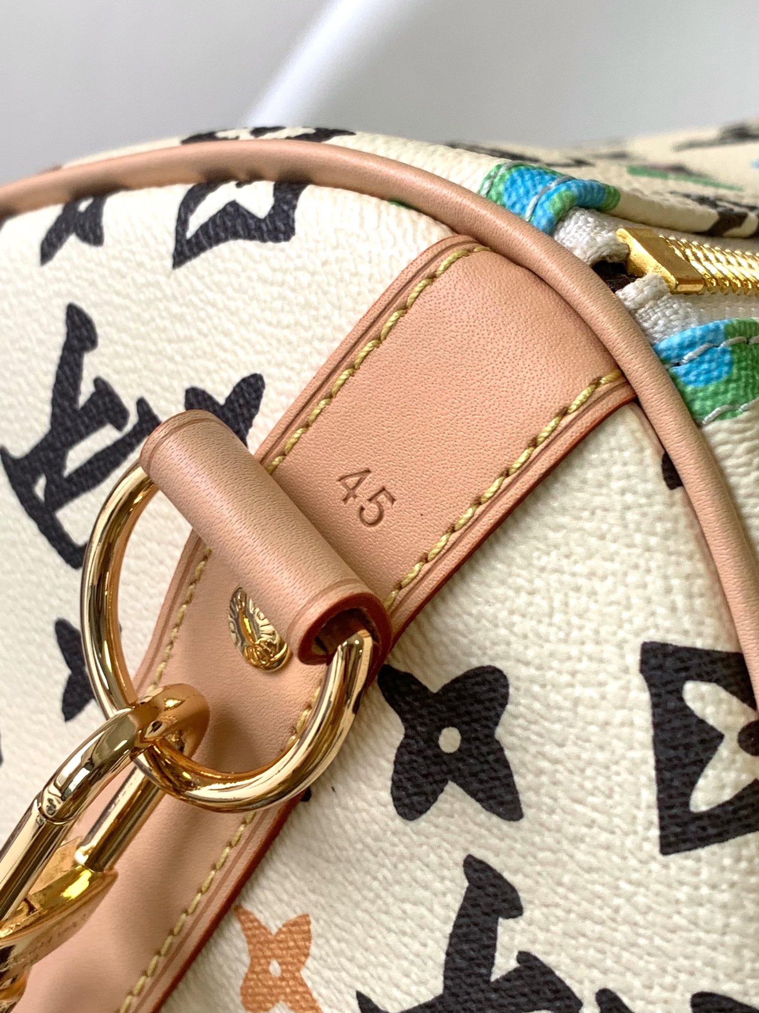 [TOP] Louis Vuitton LV Damier Graphite Leather Keepall Bag 50cm