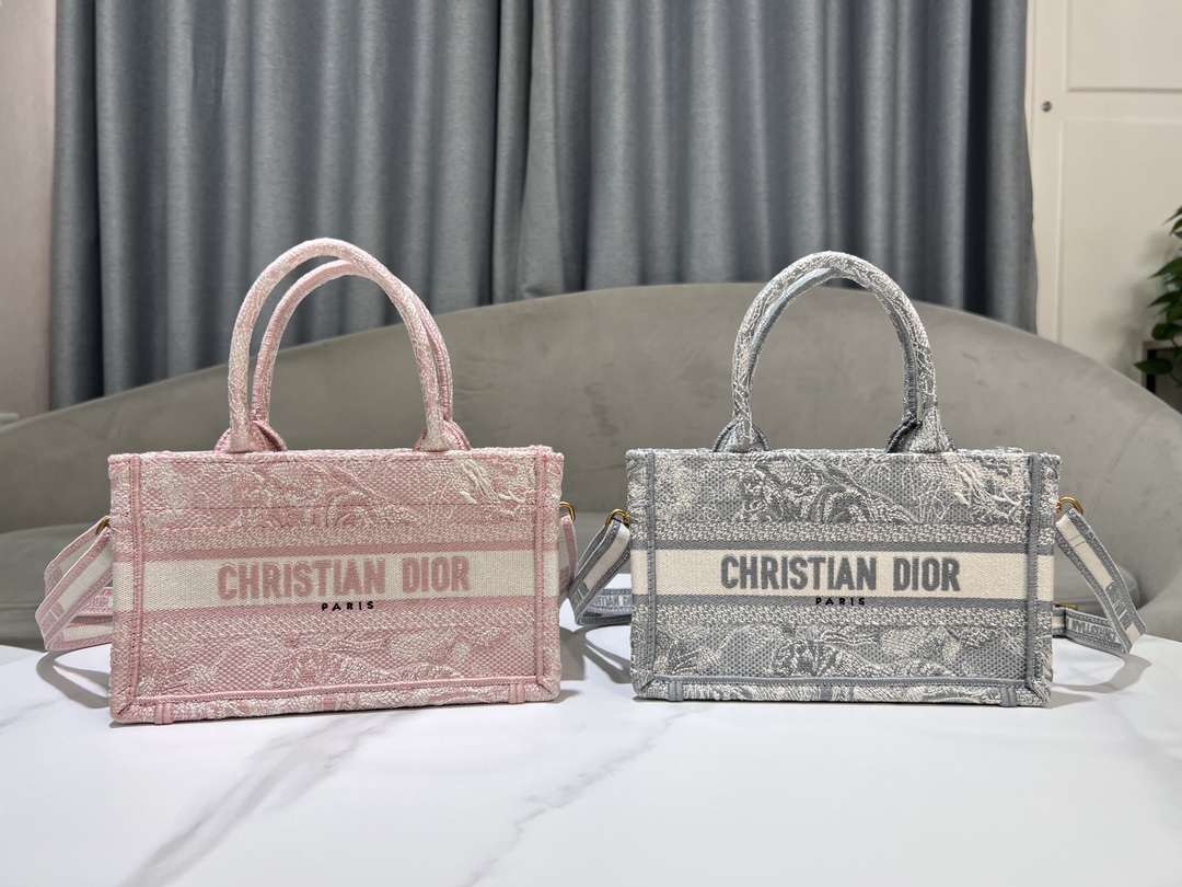 [TOP] Christian Dior Mini Embroidered Book Tote Handbags - 3 Colors