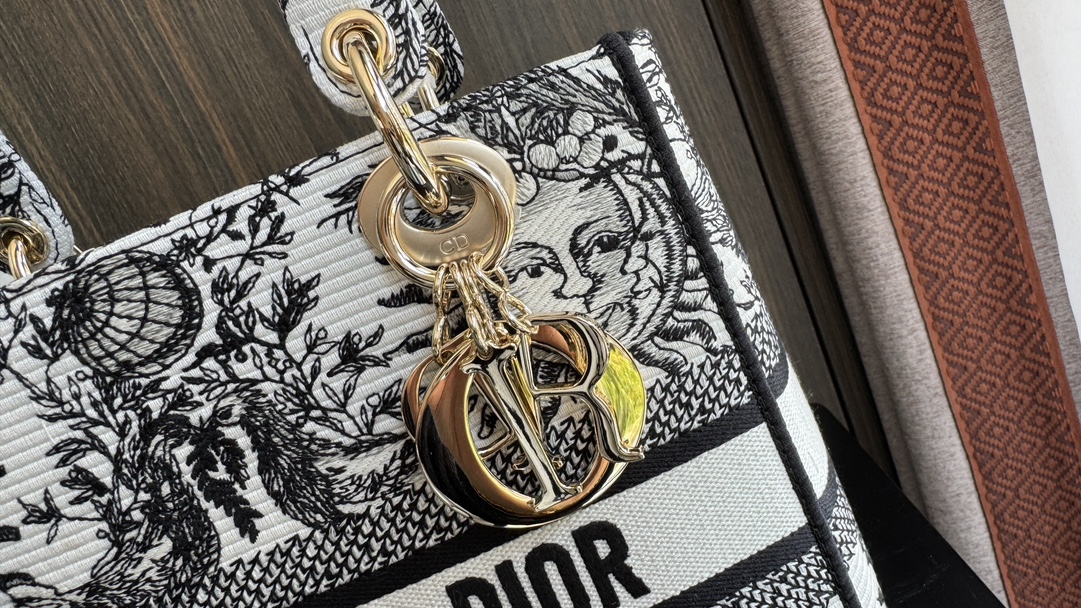 [TOP] Christian Dior Lady Embroidered Sun Collection 24*11*20cm - GHW