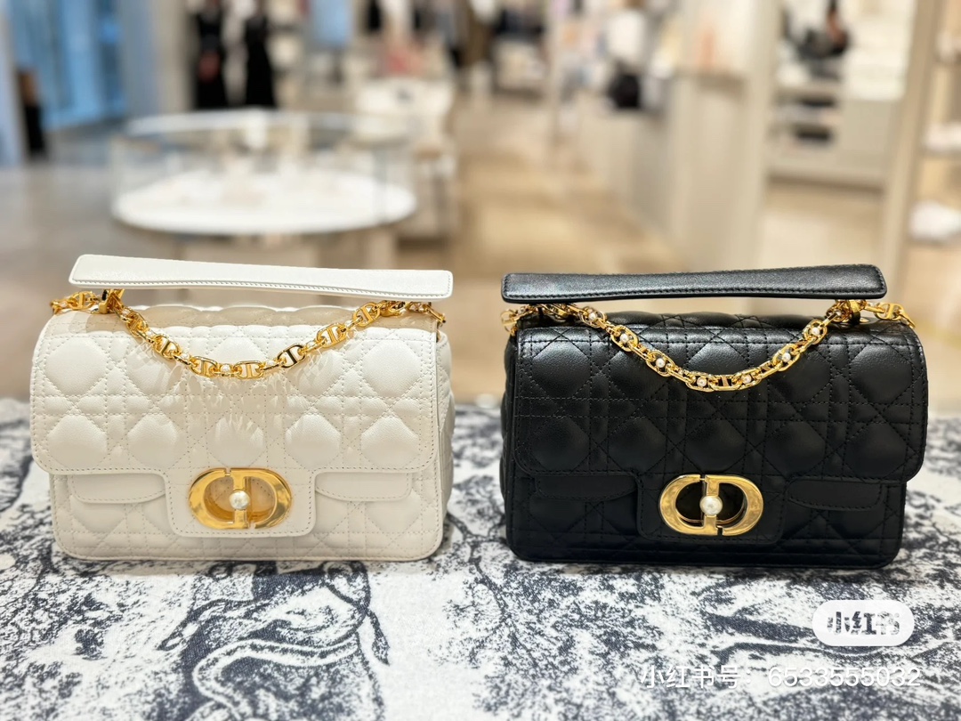 [TOP] Christian Dior Calfskin Vine Plaid Small Dior Jolie Handbags 22x14x8CM - 3Colors