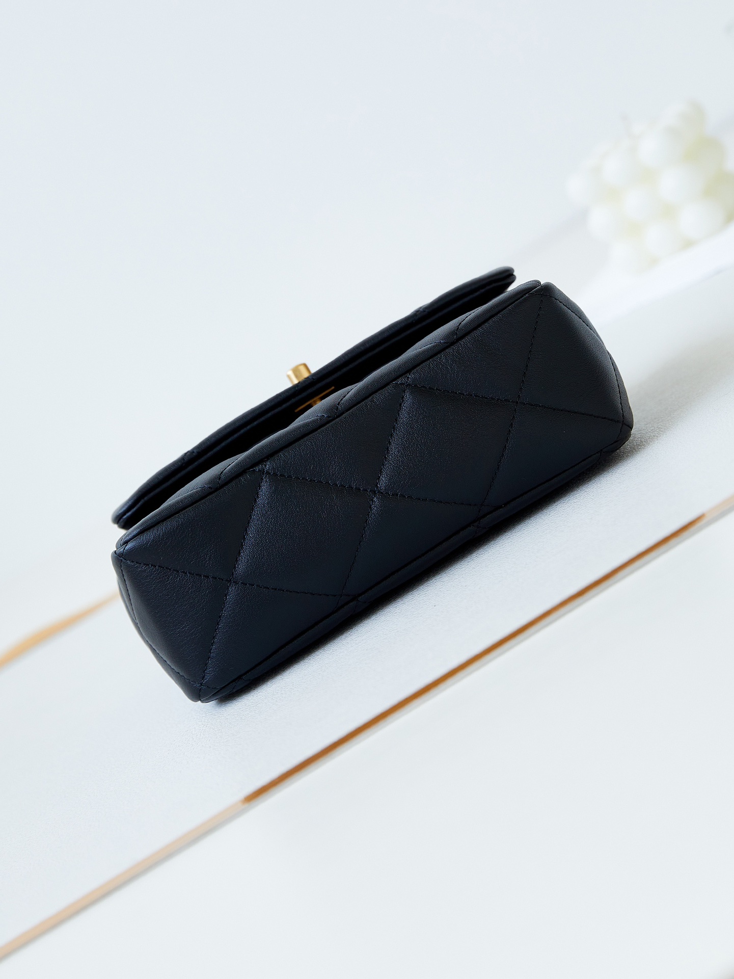 [TOP] CHANEL 23B Gold Coin Cap Bag 13×17×6cm - Black&GHW