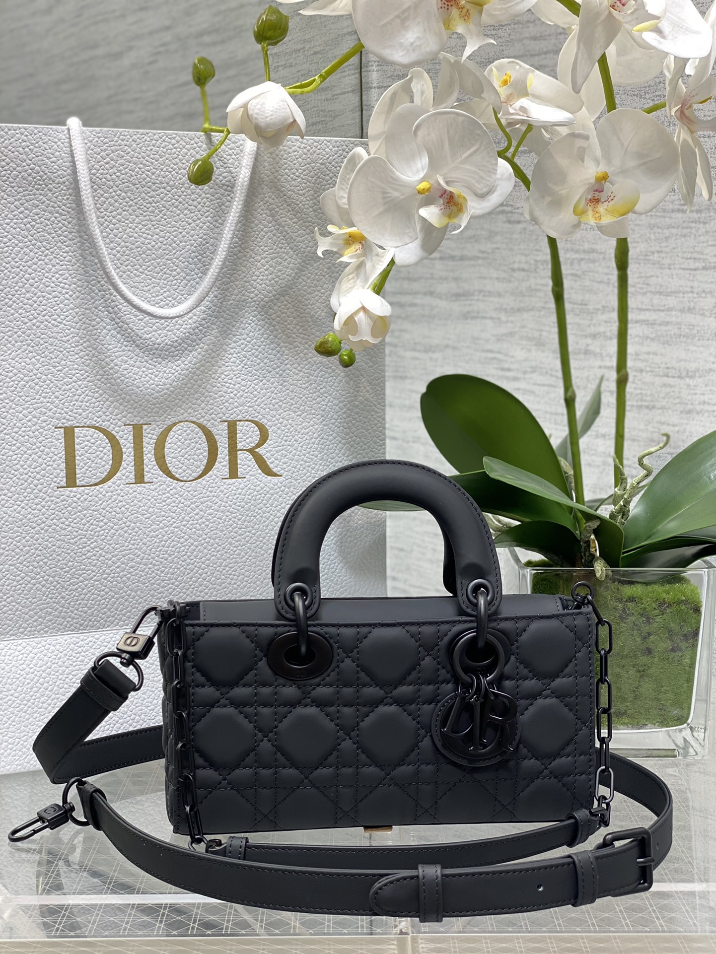[TOP] Christian Dior Soft Sheepskin Lady D-Joy Bags 22CM/26CM - Black