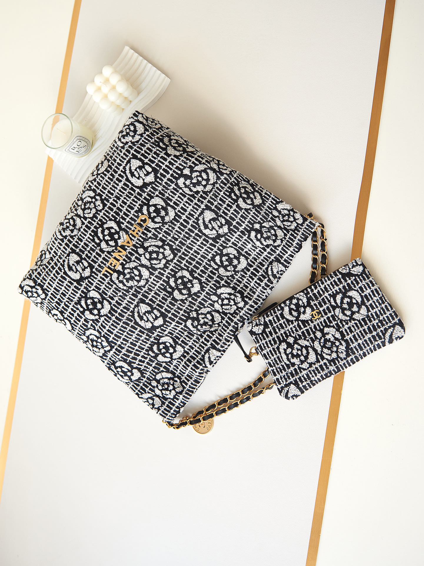 [TOP] CHANEL Camellia Sinensis 22 Bags 39×42×8cm - GHW