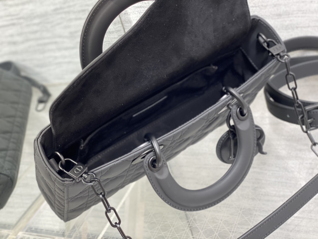 [TOP] Christian Dior Soft Sheepskin Lady D-Joy Bags 22CM/26CM - Black