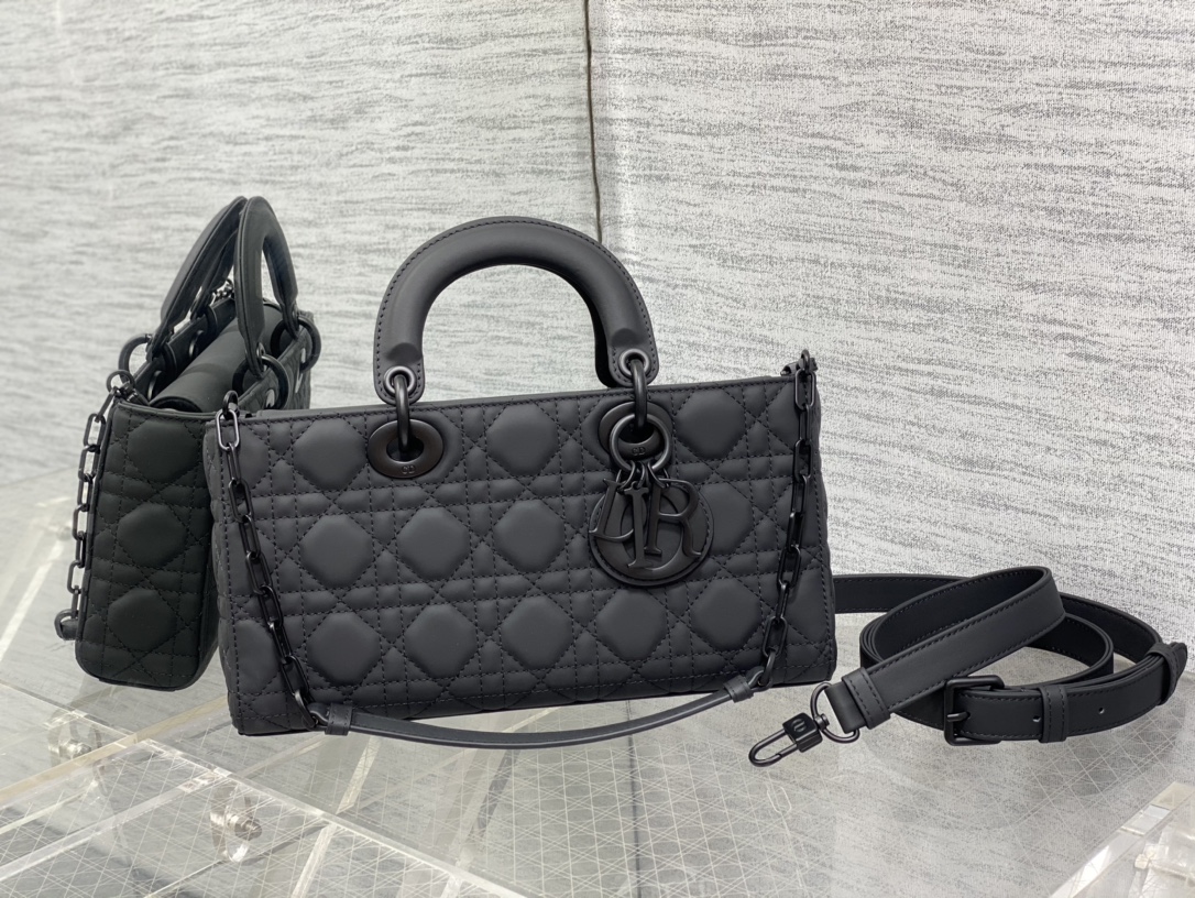 [TOP] Christian Dior Soft Sheepskin Lady D-Joy Bags 22CM/26CM - Black