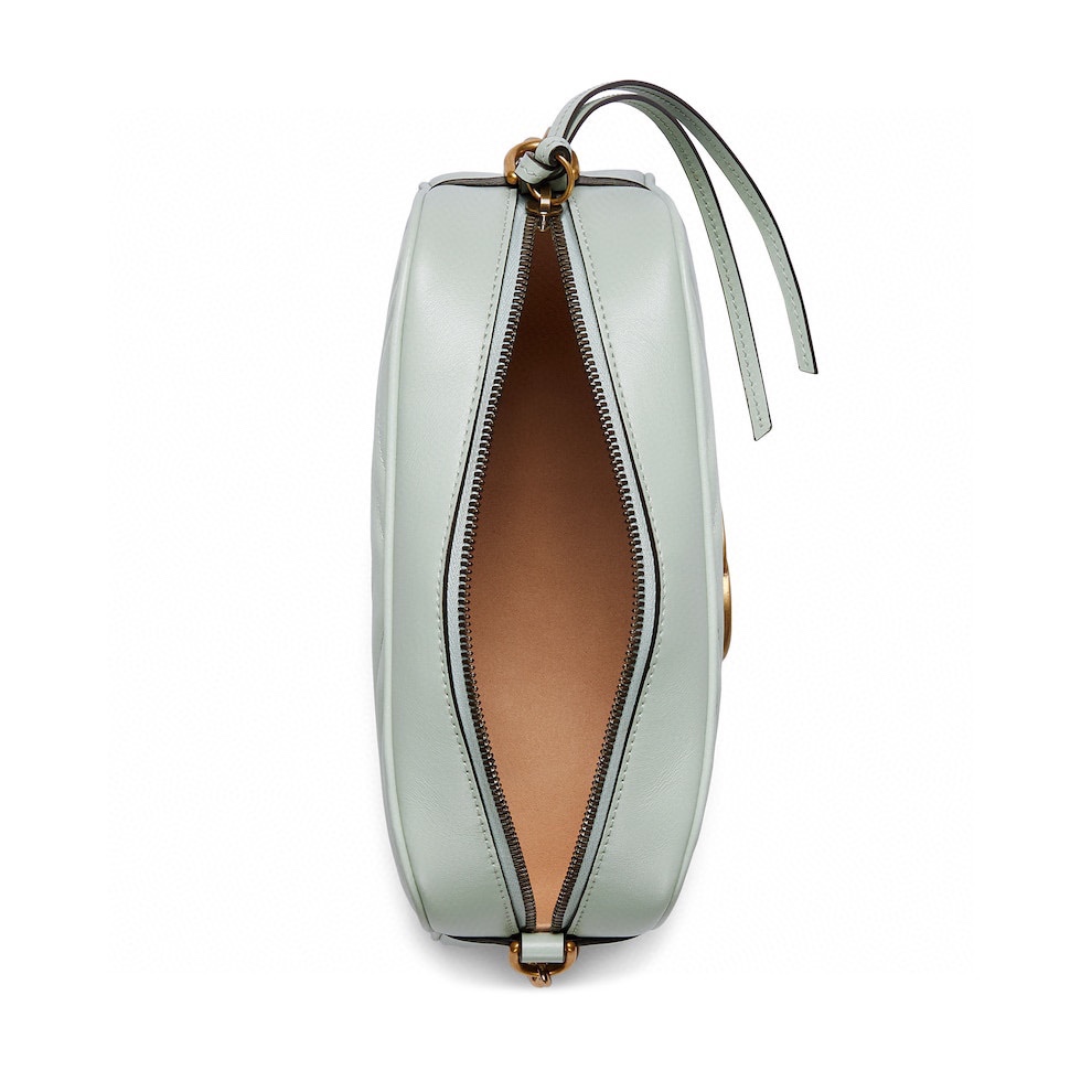 [TOP] GUCCI GG Marmont Bag Matelasse Small 13x24x7cm - Light Blue & GHW