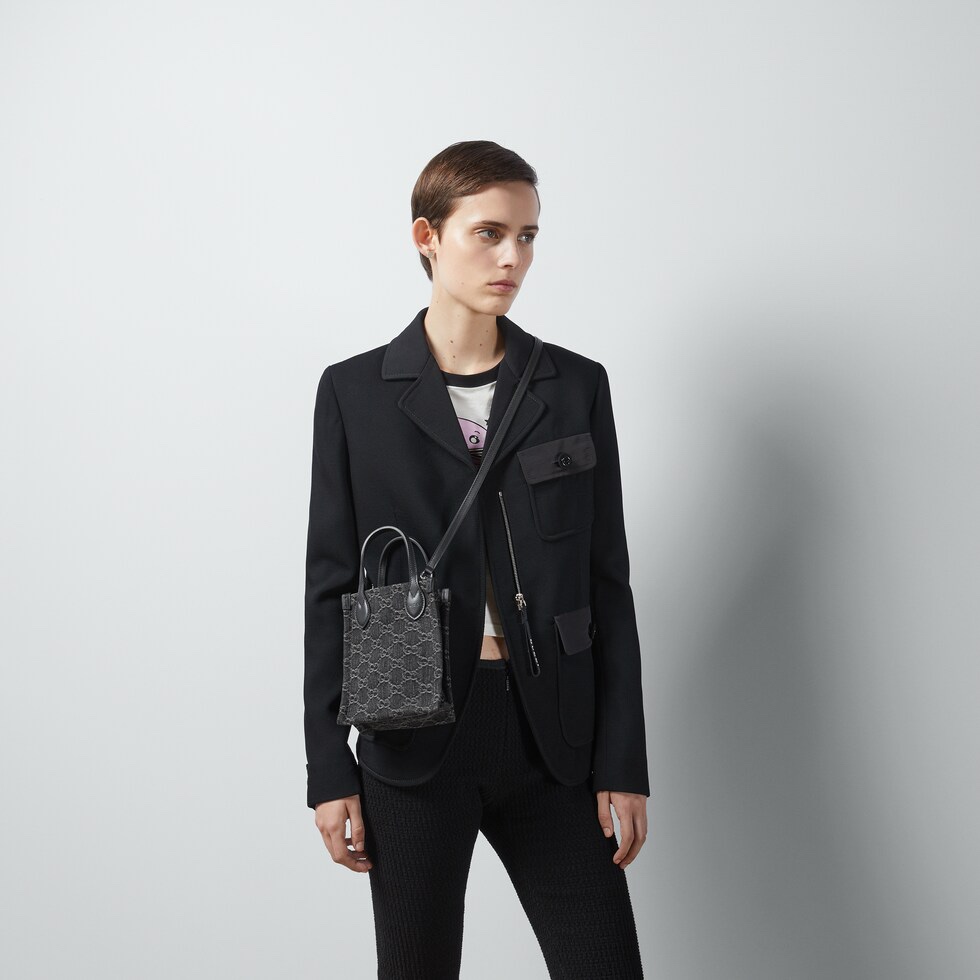 [TOP] GUCCI Ophidia Series GG Mini Handbag 26.5x15x5.5cm - Black