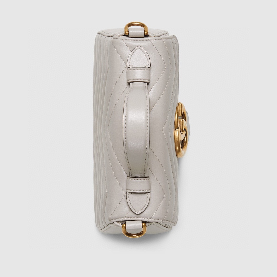 [TOP] GUCCI GG Marmont Mini Handbag 20x14x8cm - White&GHW