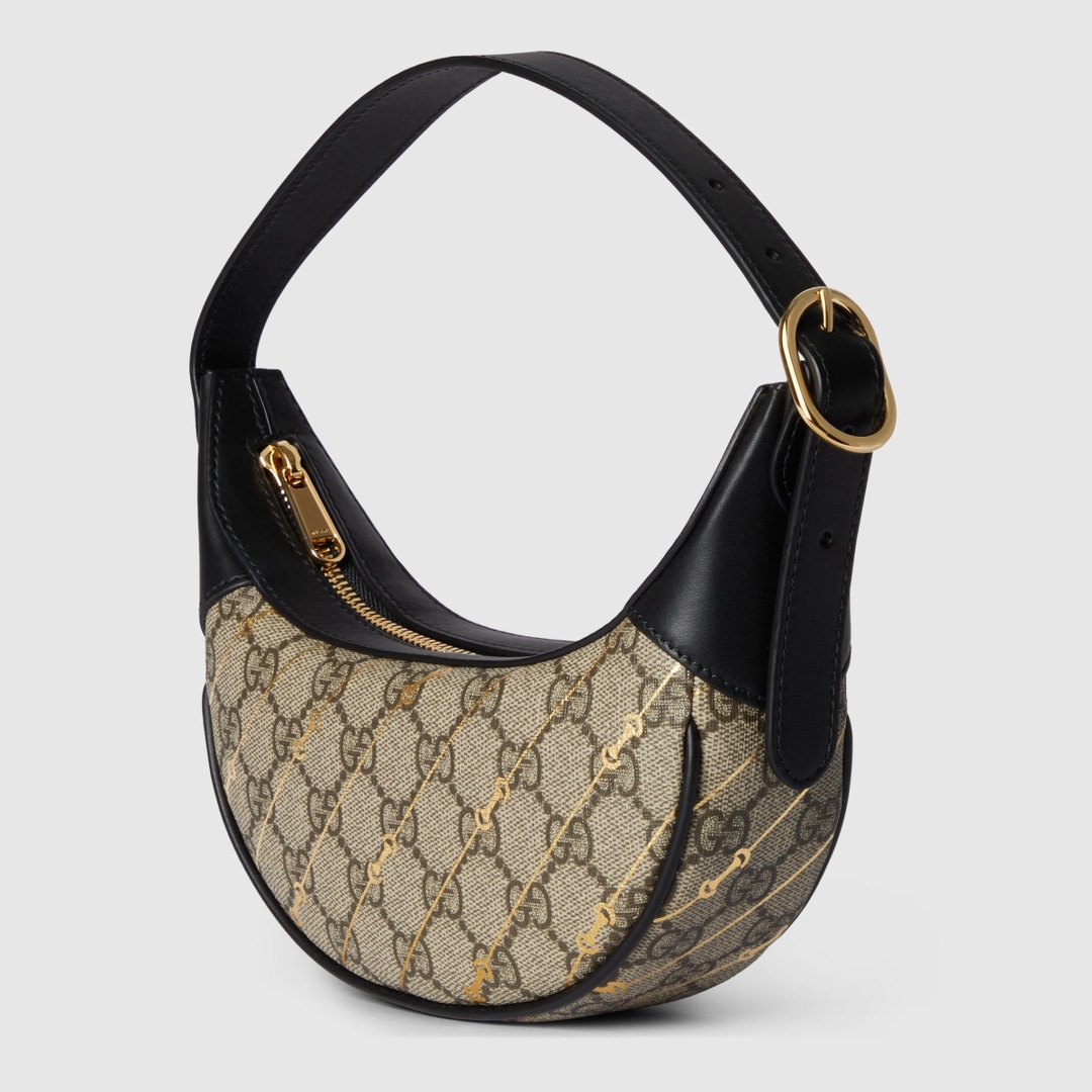 [TOP] GUCCI Leather Underarm Bag 20x15x5cm