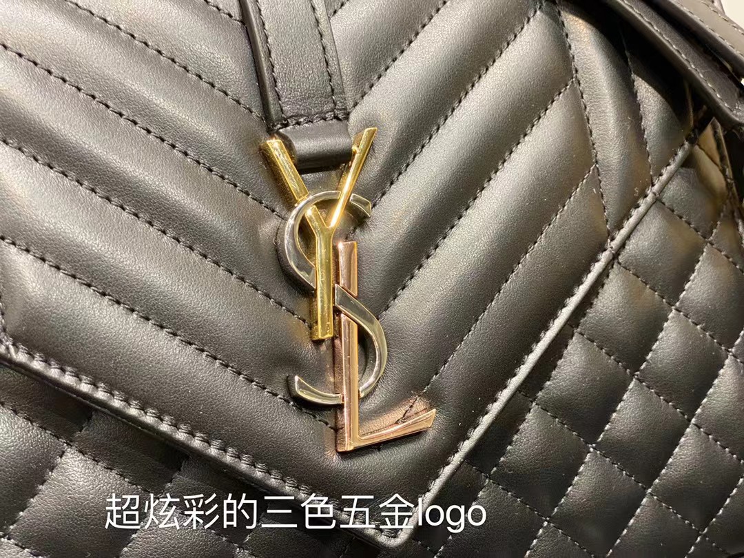 [TOP] Yves Saint Laurent YSL Envelop Shoulder Bag Lamskin Medium - BLACK&GHW