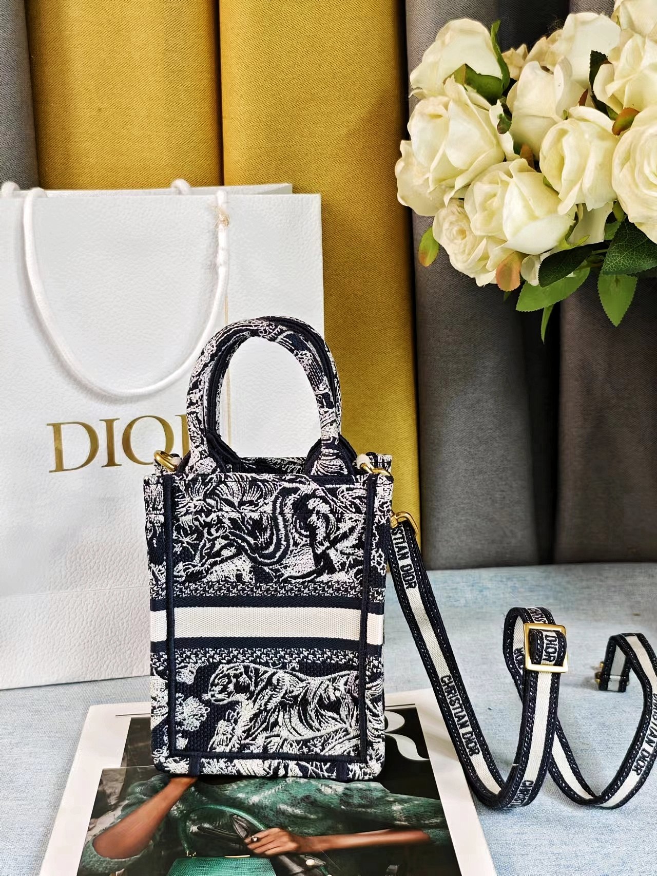 [TOP] Christian Dior Mico Mini Book Tote Bag 13X18X7CM