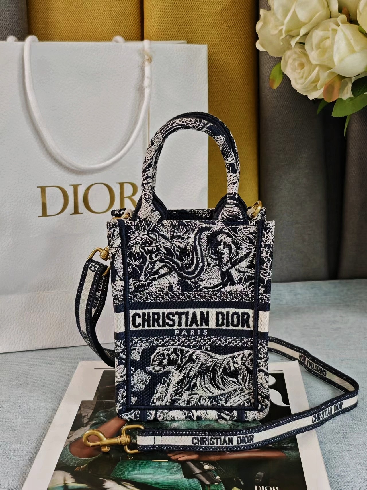 [TOP] Christian Dior Mico Mini Book Tote Bag 13X18X7CM
