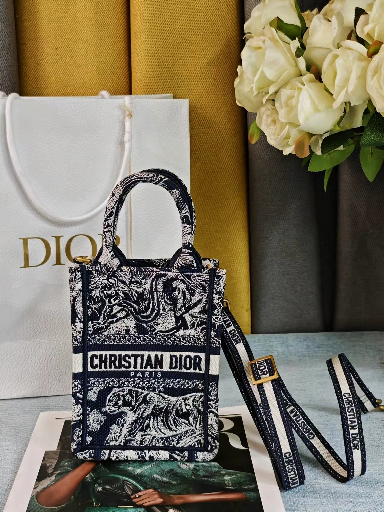 [TOP] Christian Dior Mico Mini Book Tote Bag 13X18X7CM