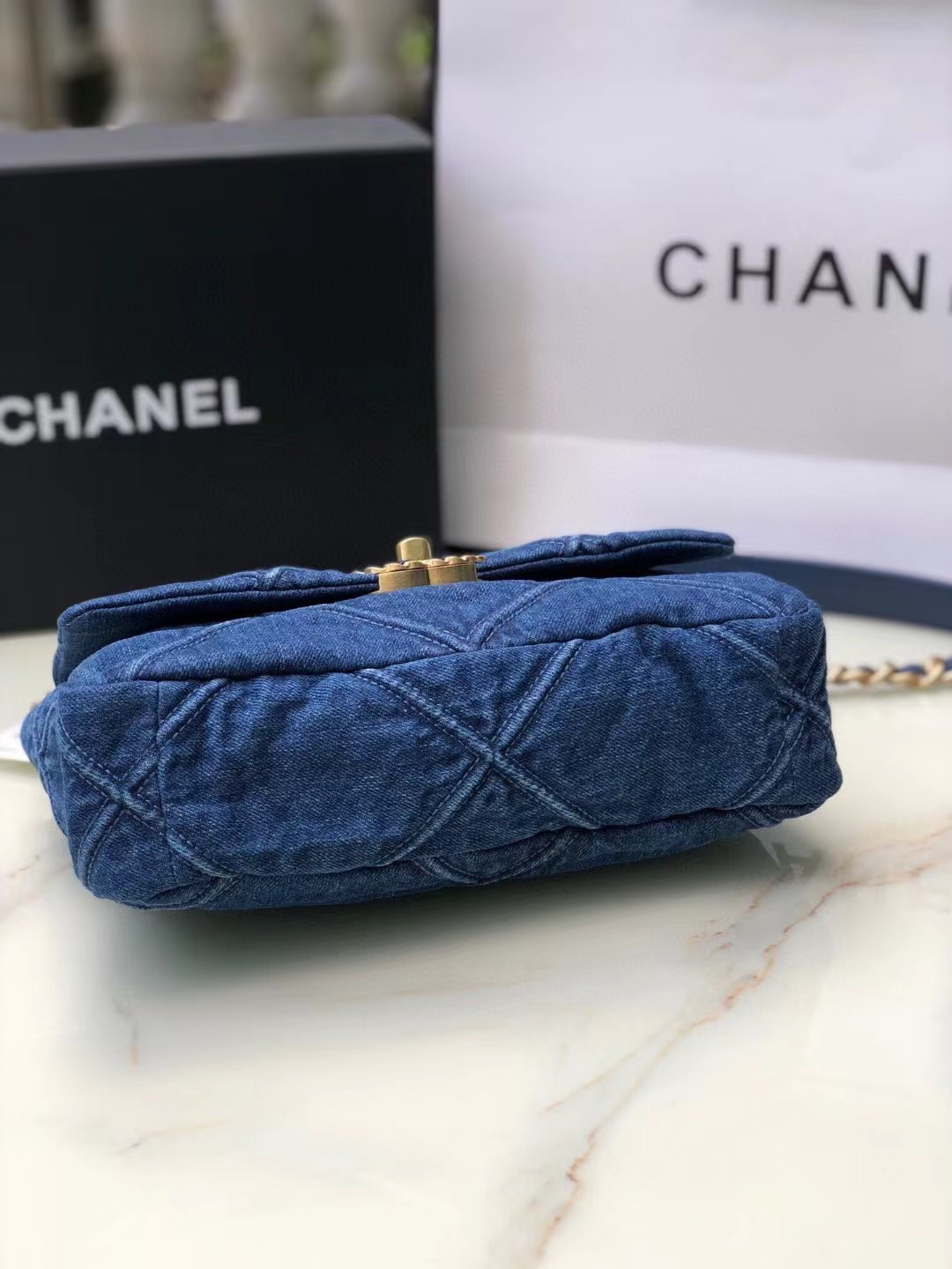 [TOP] CHANEL 19 Bag Denim 26cm/30cm - Blue