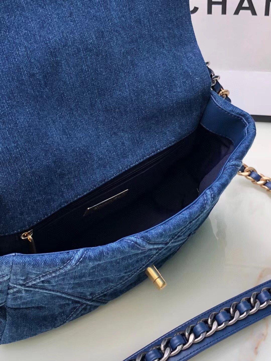[TOP] CHANEL 19 Bag Denim 26cm/30cm - Blue