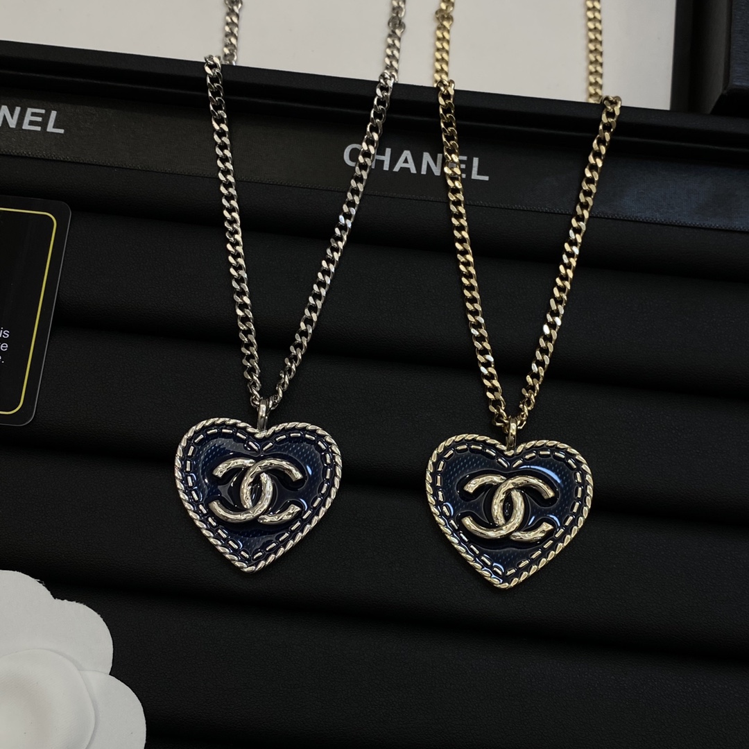 [TOP] CHANEL Dounble C & Heart Necklaces - 2 Color