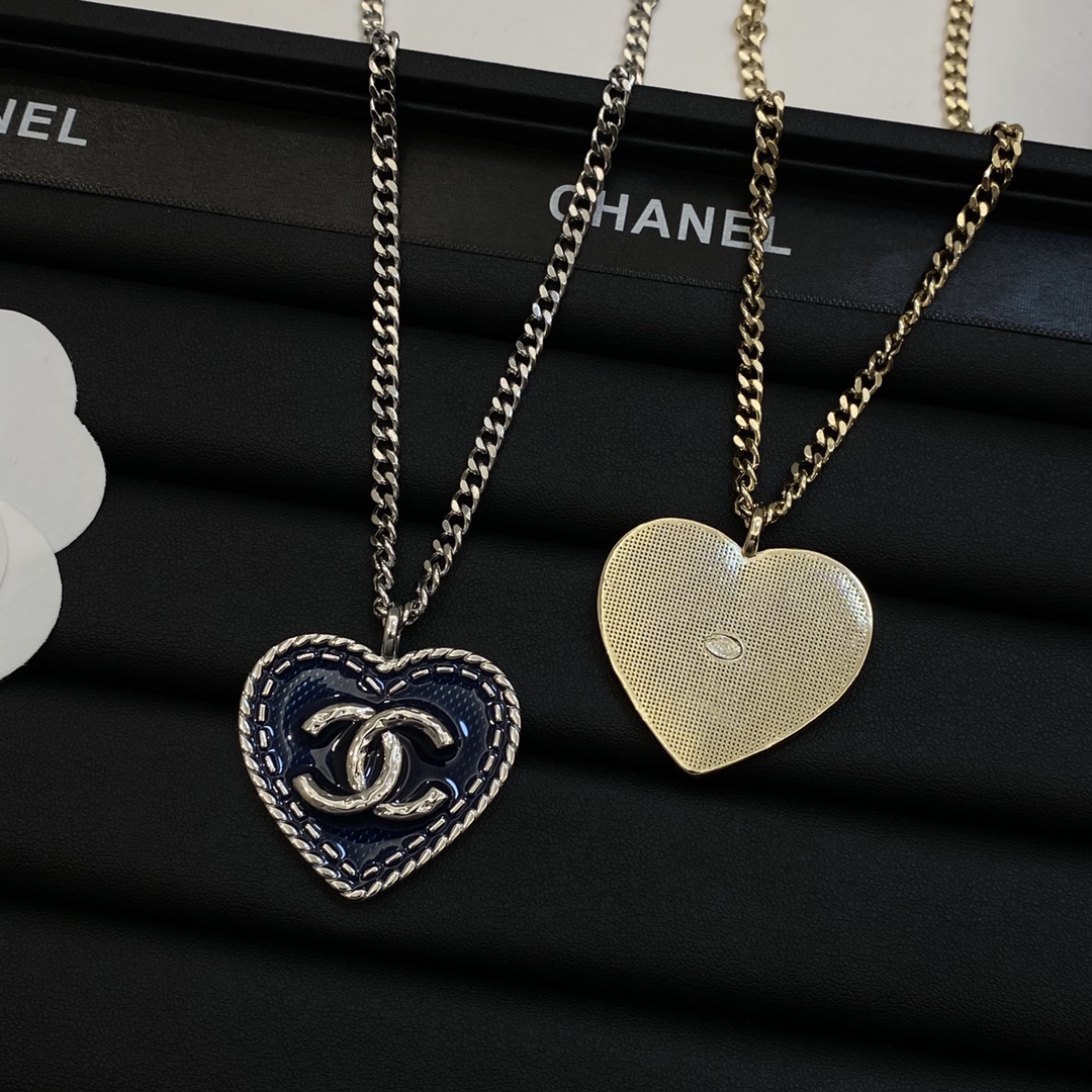 [TOP] CHANEL Dounble C & Heart Necklaces - 2 Color