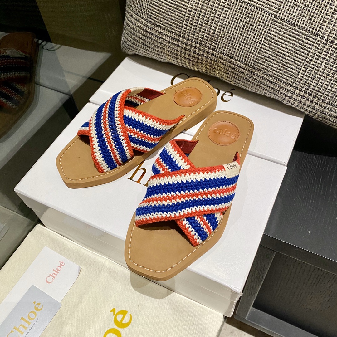 [TOP] Chloe Cross Woven Roman Slippers With Straps - 4 Colors
