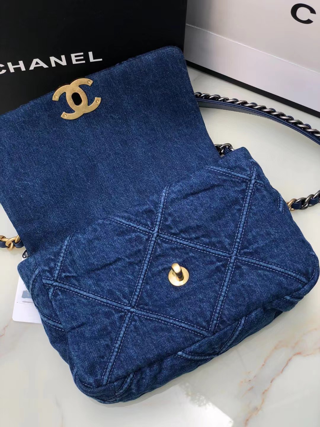 [TOP] CHANEL 19 Bag Denim 26cm/30cm - Blue