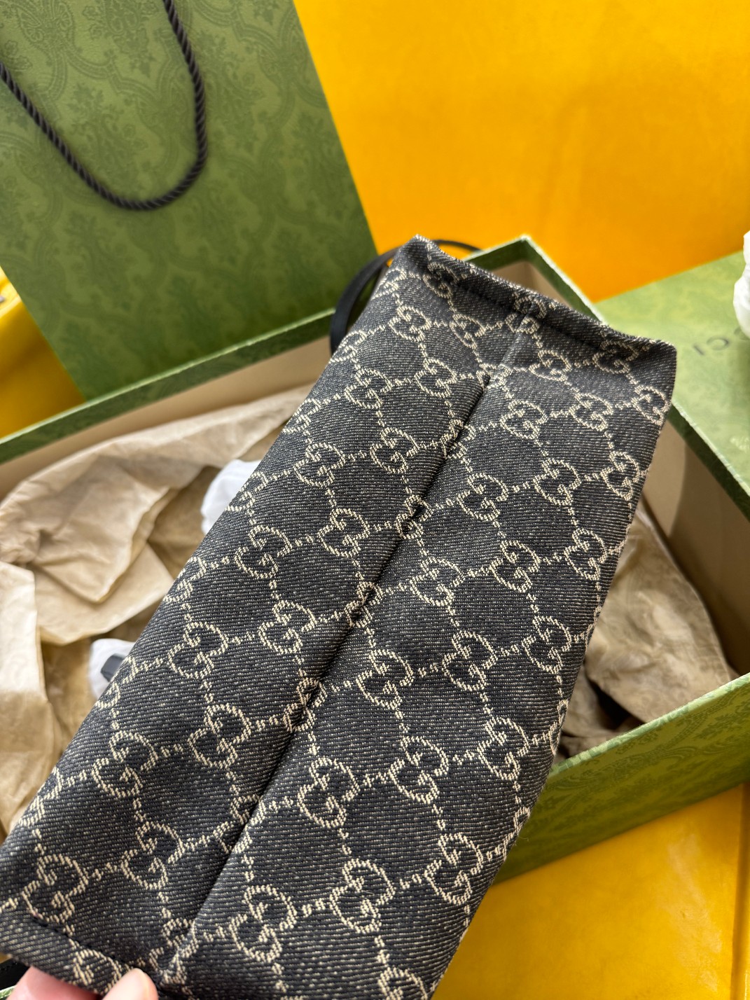 [TOP] GUCCI Ophidia Black Medium Tote 27x19x11cm