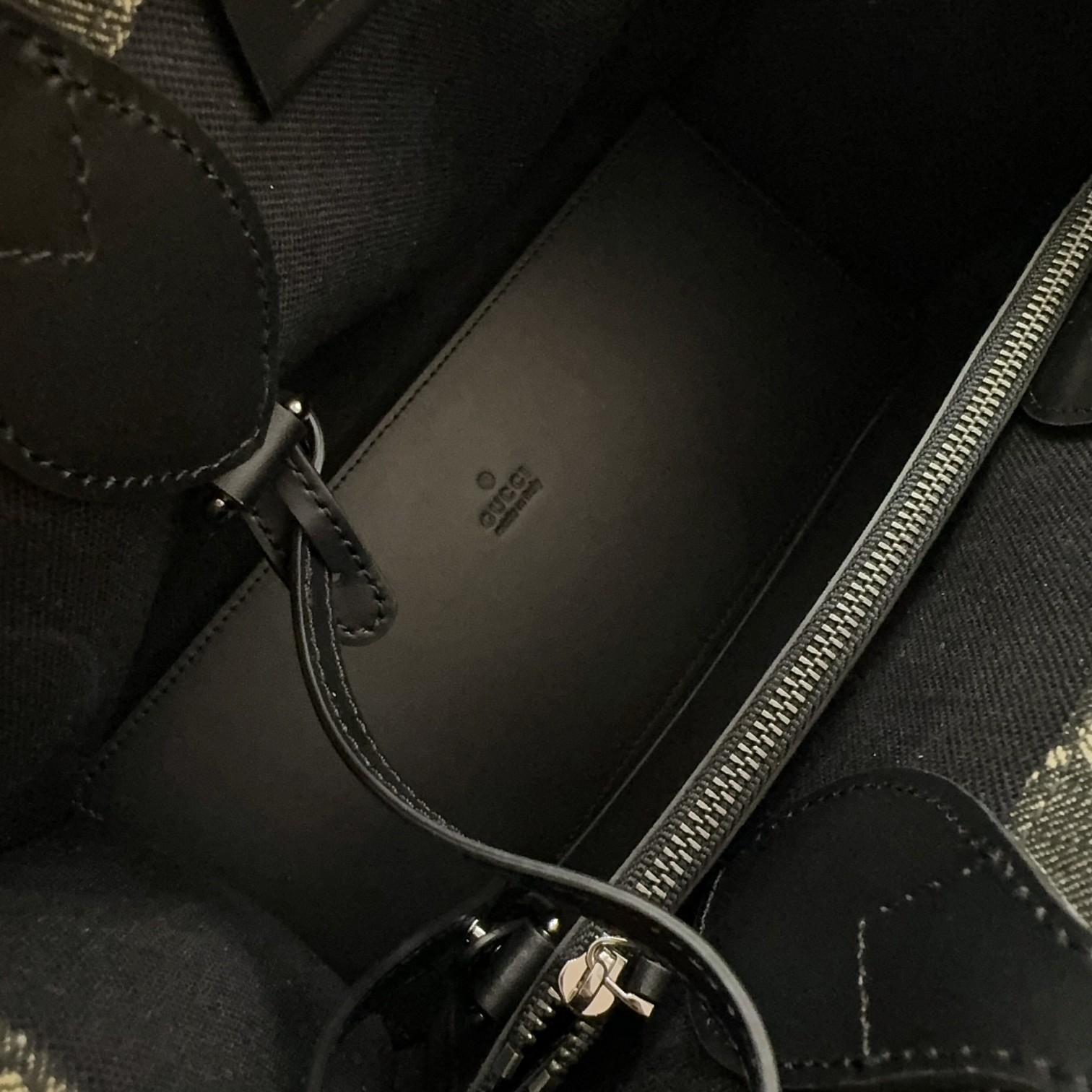 [TOP] GUCCI Ophidia Black Medium Tote 27x19x11cm