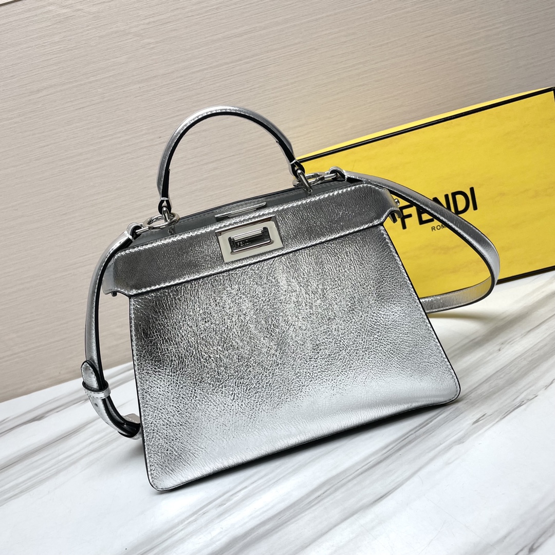 [TOP] FENDI Classic Peekaboo I See U - 20CM/27CM Silver - SHW
