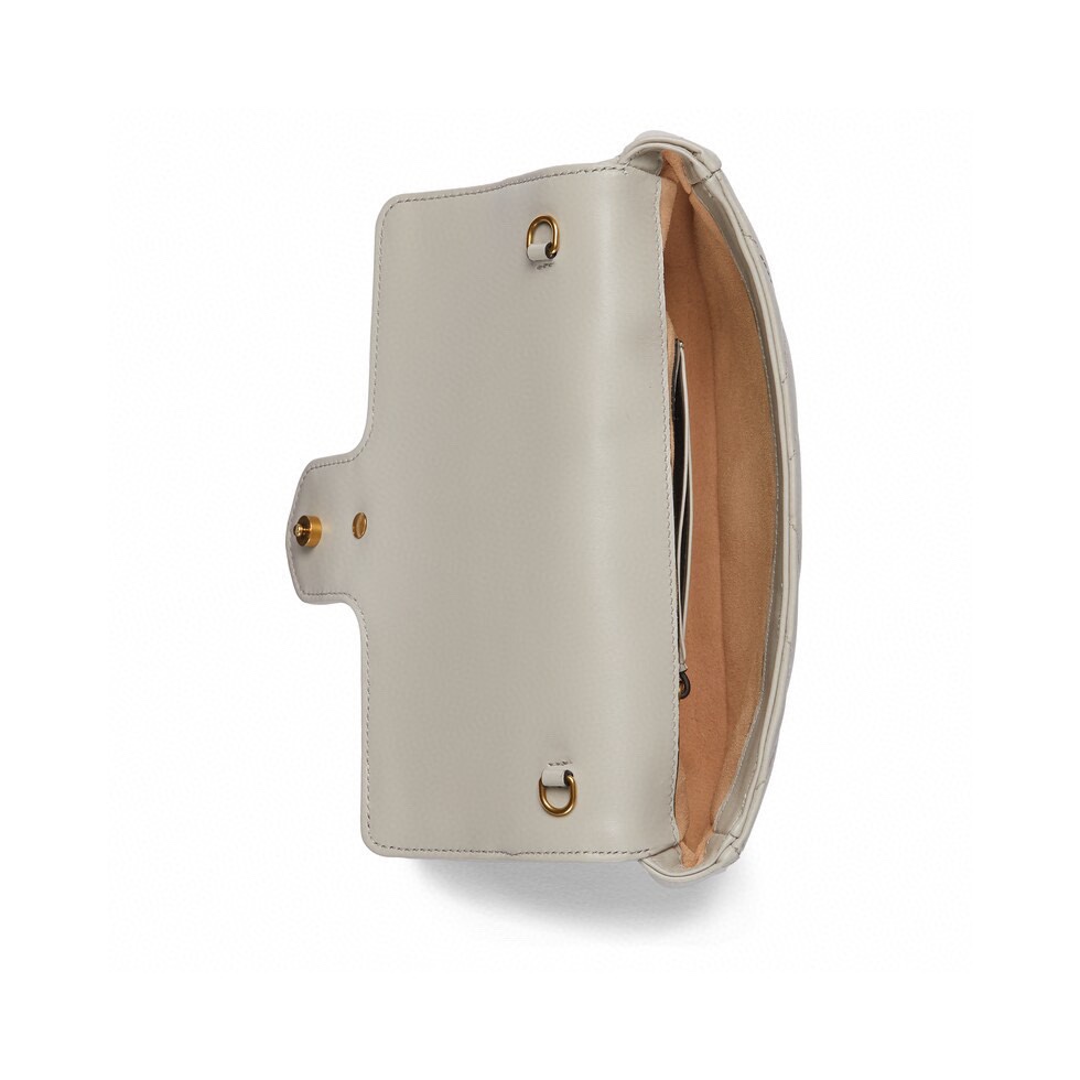 [TOP] GUCCI GG Marmont Series Chain Bag 21x12x5cm - Light Gray & GHW