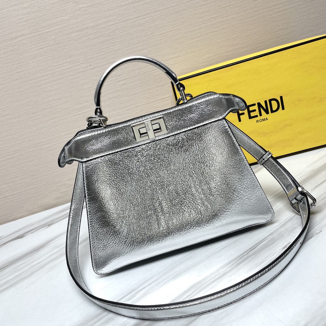 [TOP] FENDI Classic Peekaboo I See U - 20CM/27CM Silver - SHW
