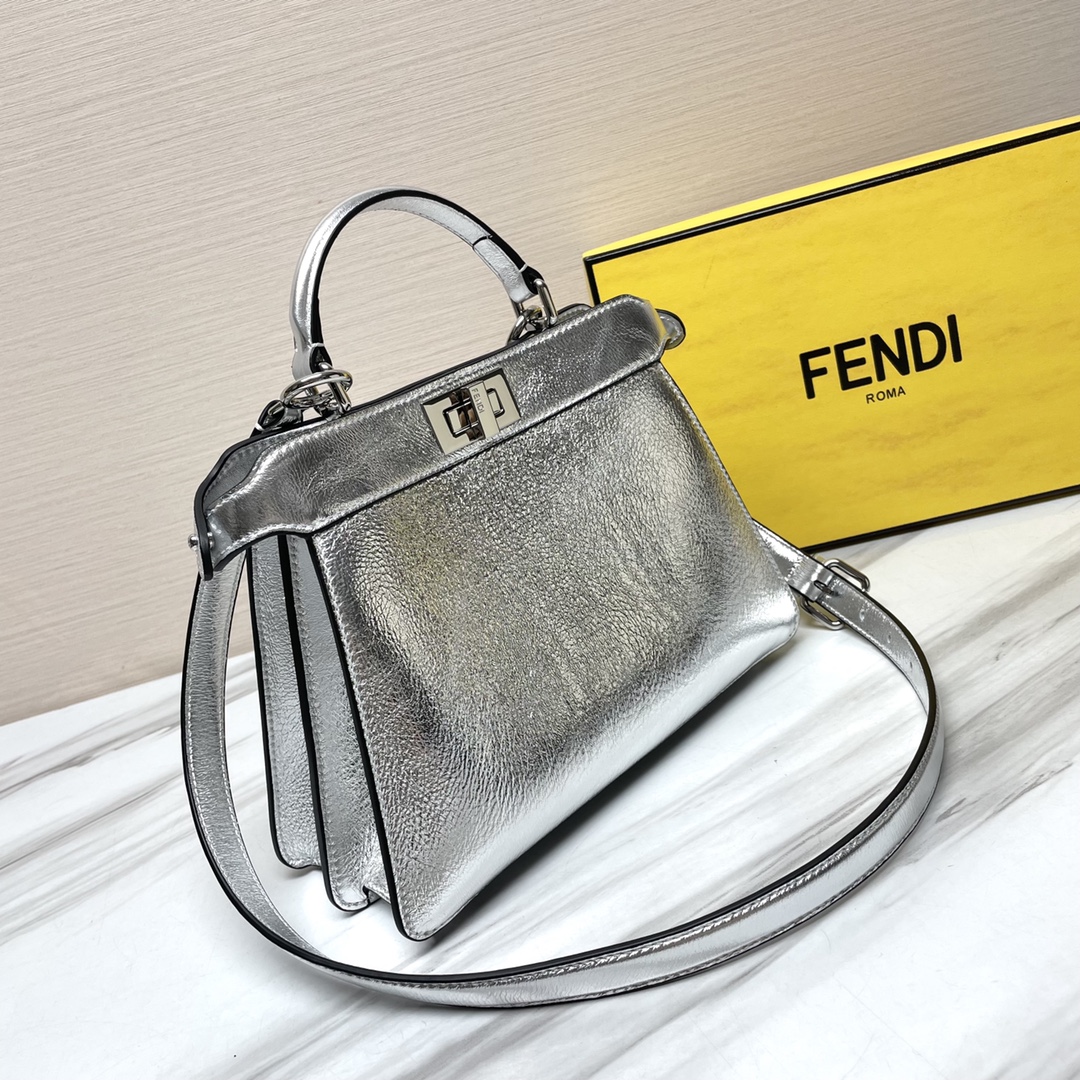 [TOP] FENDI Classic Peekaboo I See U - 20CM/27CM Silver - SHW
