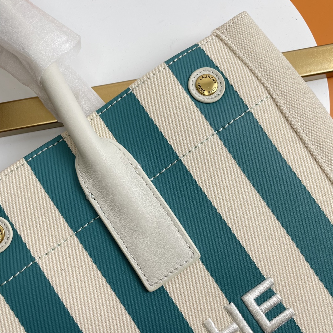 [TOP] Yves Saint Laurent YSL Rive Gauche Straw Tote Bag