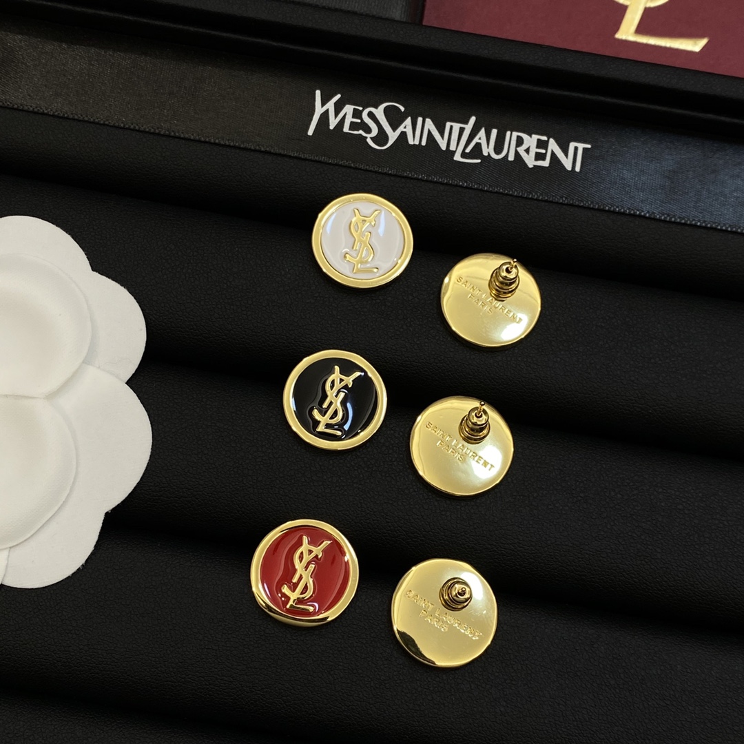 [TOP] Yves Saint Laurent YSL Circle Earrings - 4 Color