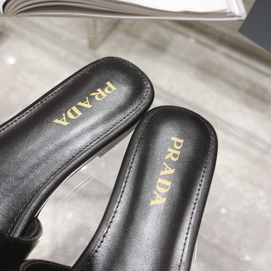 [TOP] PRADA Celeste Quilted Nappa Sandals - Black