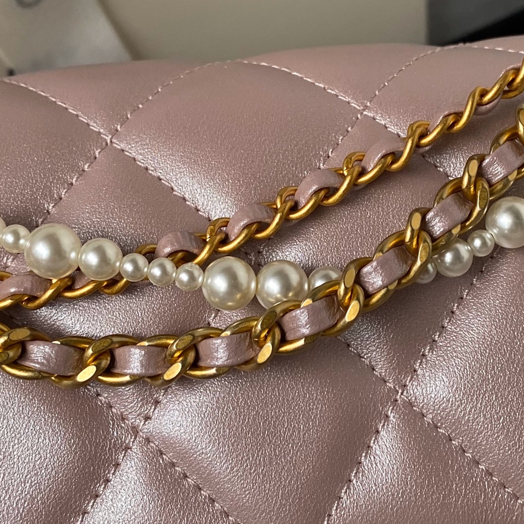 [TOP] CHANEL Pearl Flab Bags - 12.5×17×5cm/14.5×19.5×7.5cm - GHW&Pink