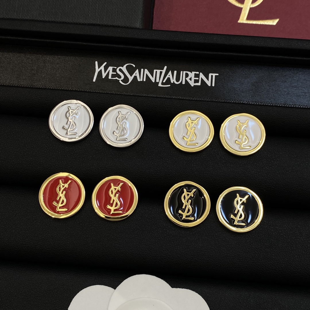 [TOP] Yves Saint Laurent YSL Circle Earrings - 4 Color