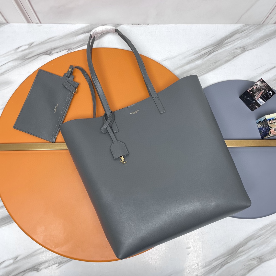 [TOP] Yves Saint Laurent YSL Calfskin Shopping Tote Bags - 3 Colors&GHW