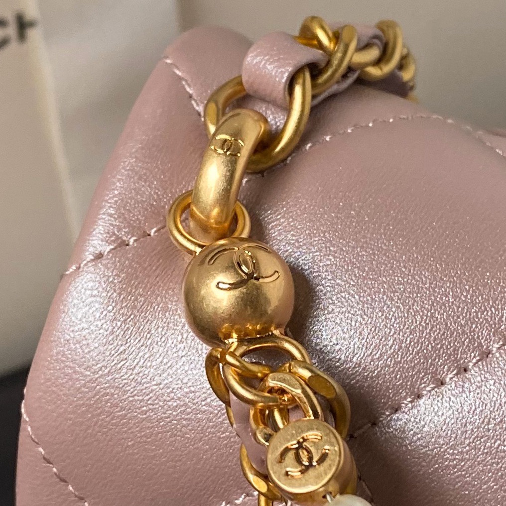 [TOP] CHANEL Pearl Flab Bags - 12.5×17×5cm/14.5×19.5×7.5cm - GHW&Pink
