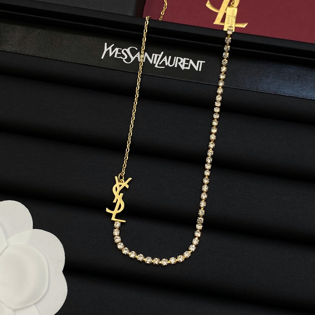 [TOP] Yves Saint Laurent YSL Necklace - Silver & Gold