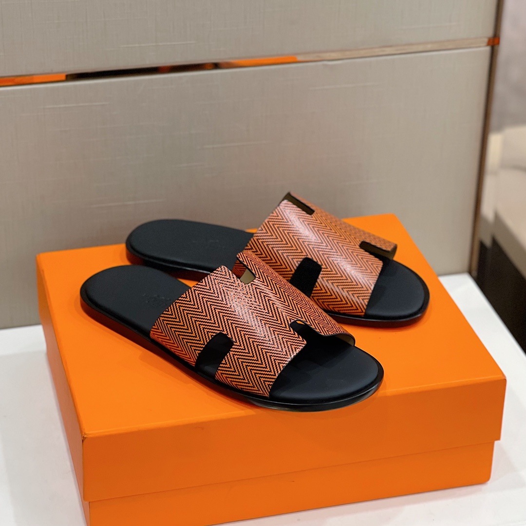 [TOP] HERMES Men's Calfskin Slippers - 5 Colors