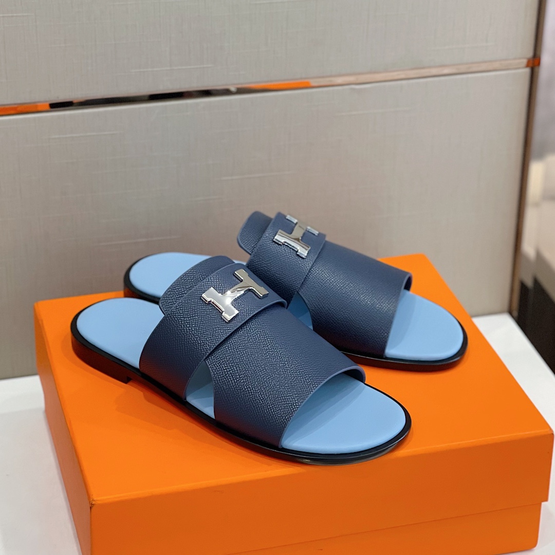 [TOP] HERMES Men's Calfskin Slippers - 6 Colors