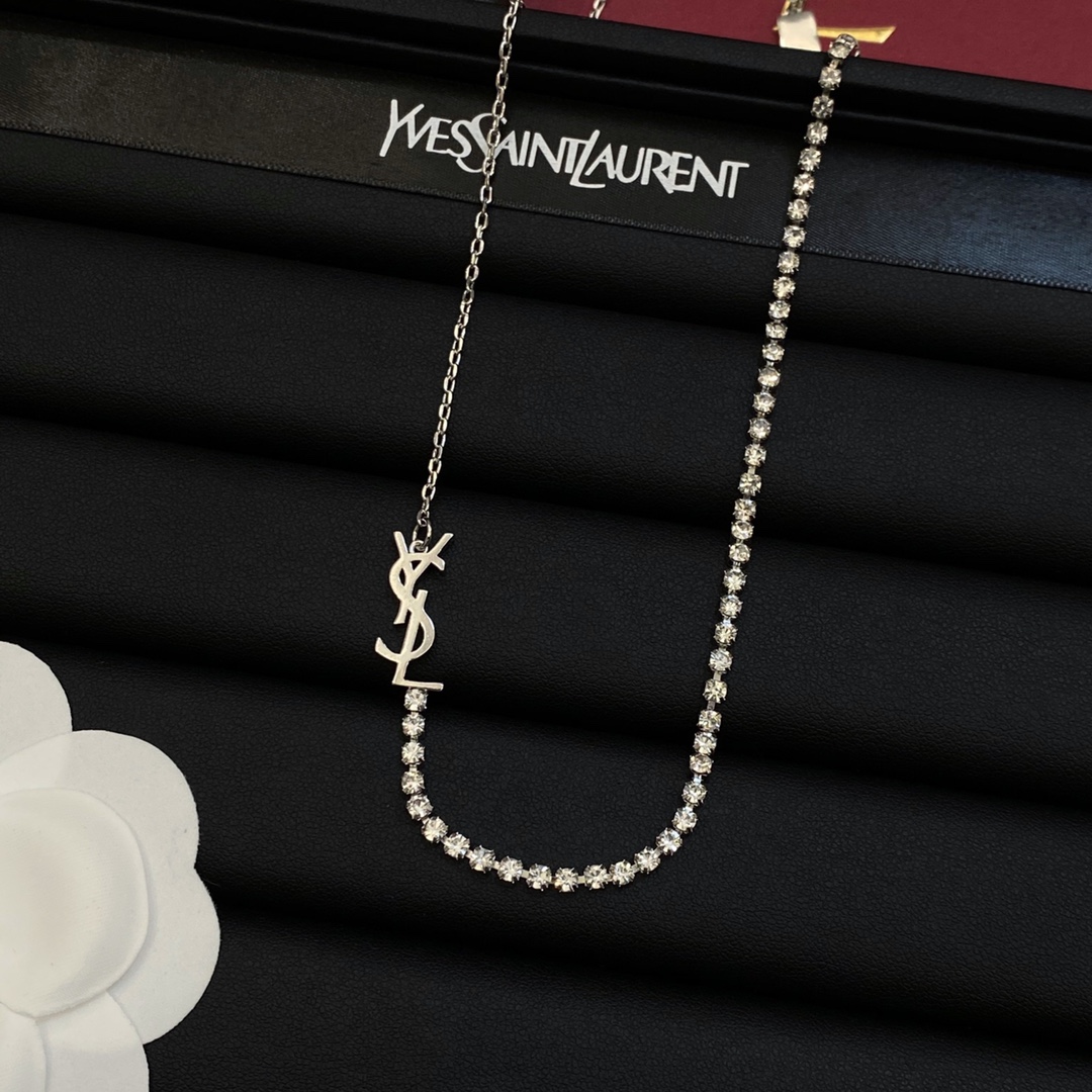 [TOP] Yves Saint Laurent YSL Necklace - Silver & Gold