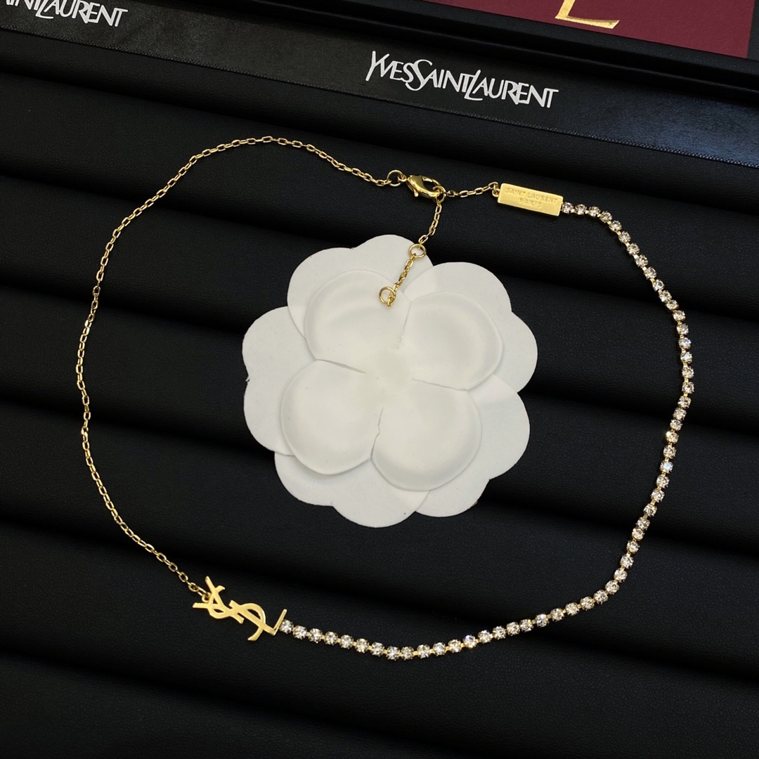 [TOP] Yves Saint Laurent YSL Necklace - Silver & Gold