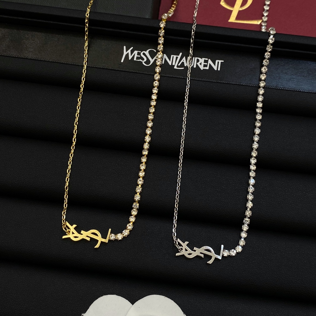 [TOP] Yves Saint Laurent YSL Necklace - Silver & Gold