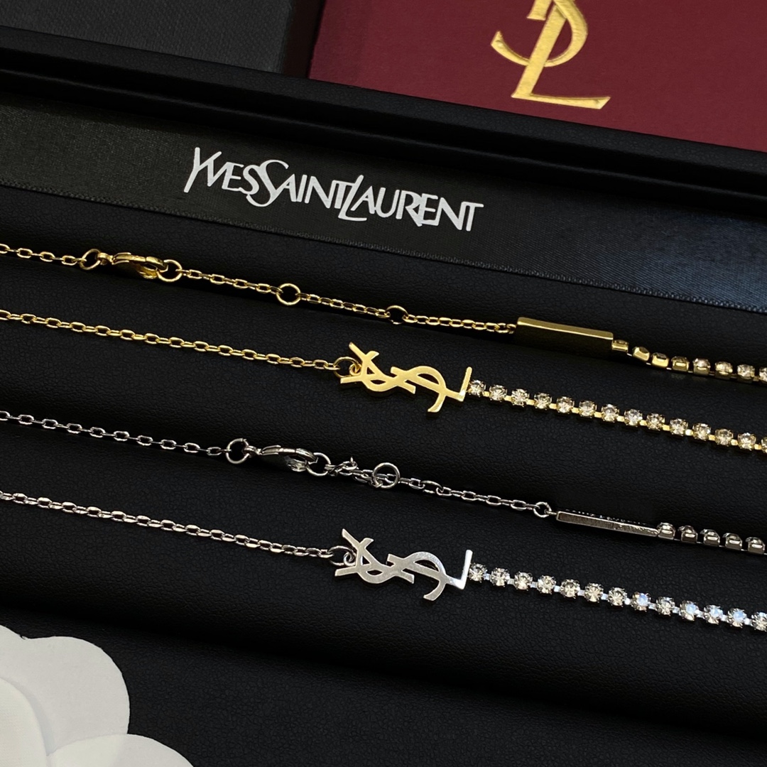 [TOP] Yves Saint Laurent YSL Necklace - Silver & Gold
