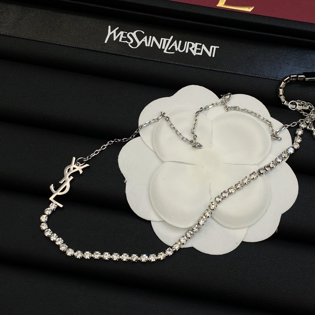 [TOP] Yves Saint Laurent YSL Necklace - Silver & Gold
