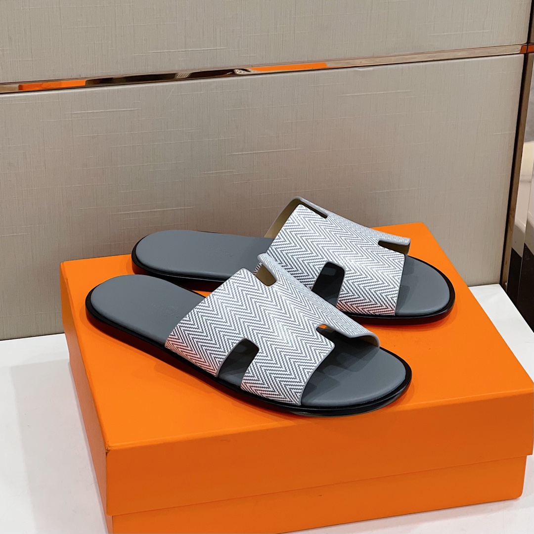 [TOP] HERMES Men's Calfskin Slippers - 5 Colors