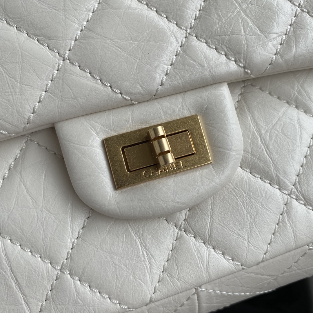 [TOP] CHANEL 2.55 Reissue Flap Bag Large 28cm - White & GHW
