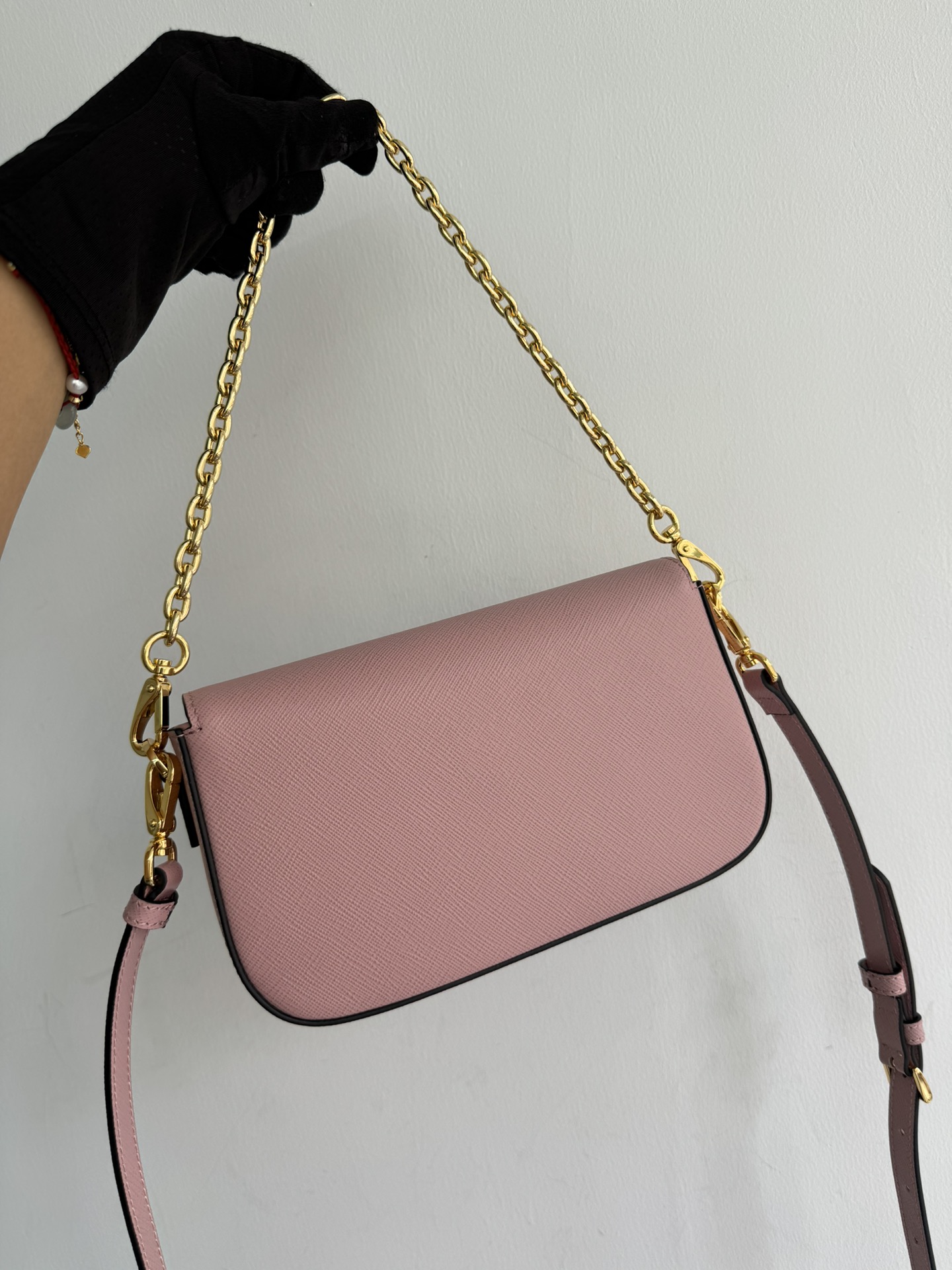 [TOP] PRADA Shoulder Bag Saffiano Leather 20.5x10.5x4cm with Chain - 2 Color