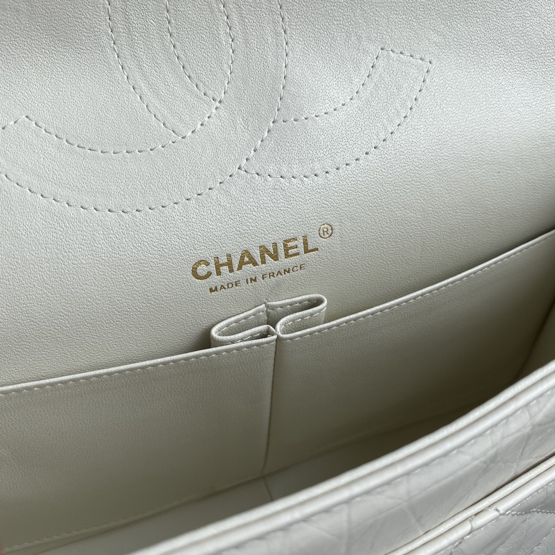 [TOP] CHANEL 2.55 Reissue Flap Bag Large 28cm - White & GHW